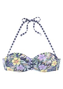 Venice Beach Damen Bandeau-Bikini-Top "Summer", bunt, Gr. 42, bedruckt, floral, Polyamid, Xtra Life LYCRA, Bikini-Oberteile, mit geraffter Mitte