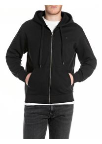 Replay Herren Kapuzensweatjacke, schwarz, casual, Gr. XXL, unifarben, Sweatware, Obermaterial: 80% Baumwolle, 20% Polyester, Sweatjacken
