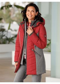 Casual Looks Damen Langjacke, rot, Gr. 36, gemustert, mehrfarbig, 100% Polyester, Kapuzenfutter:100% Polyester, Wattierung:100% Polyester, Jacken