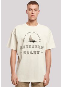F4NT4STIC Herren T-Shirt "Robbe Knut & Jan Hamburg", beige, casual, Gr. 4XL, Obermaterial: 100% Baumwolle, Shirts, Print
