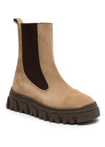 bisgaard Kinder Chelseaboots "nilla lamb", Gr. 31, beige, Leder, modisch, Schuhe, Chunkyboot, Winterstiefel, Schlupfstiefel mit markantem