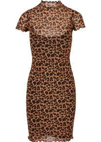 Urban Classics Damen Shirtkleid "Urban Classics Damen Ladies Mesh Double Layer Dress", braun, klassisch, Gr. 4XL, unifarben, 94% Polyamid, 6%