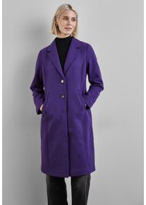Street One Damen Langmantel, lila, casual, Gr. 40, unifarben, Stoff, Obermaterial: 100% Polyester; Futter: 100% Polyester, Mäntel, mit Reverskragen