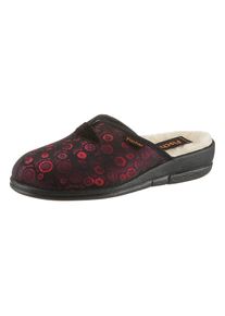 Fischer Damen Pantoffel, Gr. 37, rot, Synthetik, Schuhe