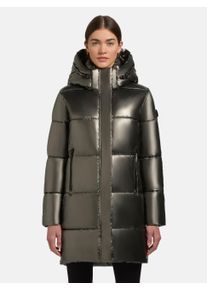 Khujo Damen Steppmantel "Haya Shiny-YM", braun, Basic, Gr. M, Obermaterial: 100% Polyester, Beschichtung: 100% Polyurethan, Futter: 100% Nylon,