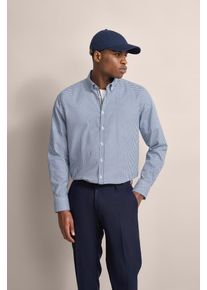 Bugatti Herren Langarmhemd, blau, casual, Gr. XXL, gepunktet, 100% Baumwolle, Hemden, aus 100 % Baumwolle