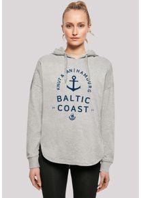 F4NT4STIC Damen Kapuzenpullover "Ostsee Logo Knut & Jan Hamburg", grau, casual, Gr. M, Obermaterial: 100% Baumwolle, Pullover, Print