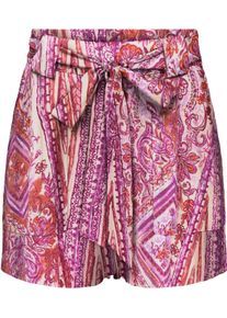 Only Damen Shorts "ONLNOVA LIFE VIS TALIA HW SHORTS AOP"fuchsia fedora aop:617 bohobabe, modisch, Gr. S, bedruckt, Web, Obermaterial: 100% Viskose,