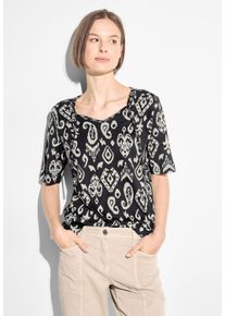 Cecil Damen Tunikashirt, schwarz, casual, Gr. XS, bedruckt, Web, 50% Modal, 50% Baumwolle, Shirts, mit Mustermix