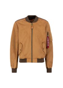 Herren Bomberjacke "Alpha Industries Men - Bomber Jackets MA-1 Faux Suede", braun, Gr. L, Alpha Industries, Obermaterial: 100% Polyester, Jacken