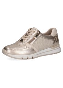 Caprice Damen Keilsneaker, Gr. 38, gold, Leder, Textil, sportlich, Schuhe, Freizeitschuh, Halbschuh, Schnürschuh in Schuhweite H (=sehr weit)