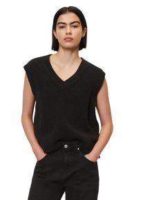 Marc O'Polo Damen V-Ausschnitt-Pullover "aus reiner Bio-Baumwolle", schwarz, casual, Gr. XS, MARC O'POLO DENIM, unifarben, Obermaterial: 100% Baumwolle, Pullover