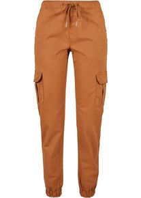 Urban Classics Damen Cargohose "Urban Classics Damen Ladies High Waist Cargo Jogging Pants", braun, Gr. M, unifarben, 98% Baumwolle, 2% Elasthan,