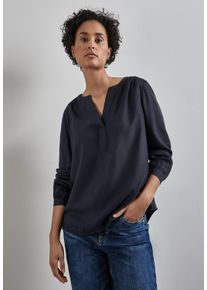 Street One Damen Langarmbluse, blau, casual, Gr. 36, unifarben, Web, Obermaterial: 100% Viskose, Blusen, im Tunika-Stil