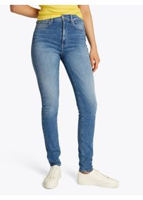 Tommy Jeans Damen Skinny-fit-Jeans "Sylvia High Rise Skinny", blau, casual, Gr. 33, unifarben, Denim/Jeans, Obermaterial: 92% Baumwolle, 6%