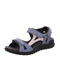 Legero Damen Riemchensandale "Siris", Gr. 40, blau, Nubukleder, kontrastfarbene Details, sportlich, Schuhe, Sommerschuh, Sandalette, Keilabsatz, in