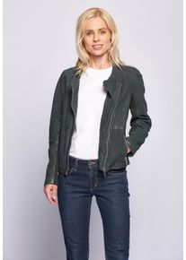 Maze Damen Lederjacke "Linden", blau, Gr. M, Obermaterial: 100% Leder, Lammnappa / Futter: 100% Polyester / Strick: 95% Baumwolle, 5% Elastan, Jacken