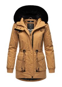 Marikoo Damen Wintermantel "Olessaa", braun, sportlich, Gr. S, Obermaterial: 100% Baumwolle, Futter: 100% Polyester, Wattierung: 100% Polyester,
