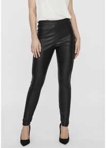 Véro Moda VERO MODA Damen Lederimitathose "VMGANA MR PL LEGGING", schwarz, modisch, Gr. S, Obermaterial: 95% Polyester, 5% Elasthan, Hosen