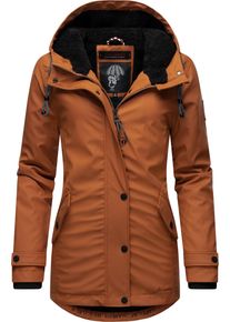 Navahoo Damen Regenjacke "Lindraa", braun, modisch, Gr. M, Oberstoff: 60% Polyvinylchlorid, 30% Polyester, 10% Polyurethan, Futter: 100% Polyester,