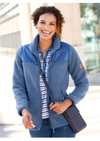 Casual Looks Damen Langjacke, blau, Gr. 46, unifarben, 100% Polyester, Besatz:100% Polyester, Jacken
