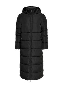 Only Damen Steppmantel "ONLANNA X LONG HOOD PUFFER COAT OTW", schwarz, modisch, Gr. S, unifarben, Web, Obermaterial: 100% Polyester, Mäntel