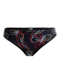 Roxy Damen Bikini-Hose "Roxy Active"anthrazit athletic hibiscus, Gr. M, 75% Nylon, 25% Elasthan, Badehosen