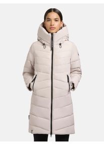Khujo Damen Steppmantel "Pluz-YM", beige, casual, Gr. XS, Material: 100% Polyester, Mäntel, Warmer gesteppter Damen Wintermantel mit Kapuze