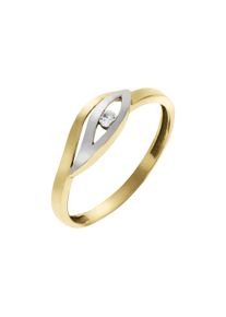 Vivance Damen Fingerring "375/- Gelbgold bicolor Zirkonia", 054 (17,2), Gold, bunt, Gold, Fingerringe