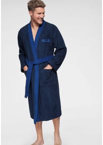 H.I.S. Unisex-Bademantel H.I.S, L:120cm in Gr. S, blau, Walkfrottee, Hausmäntel, "Hannes, ideal für Sauna & Spa, Hotelbademantel, Morgenmantel", für Damen &