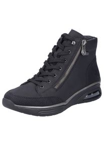 Rieker Damen Sneaker, Gr. 40, schwarz, Lederimitat, unifarben, sportlich, Schuhe, Freizeitschuh, Halbschuh, Schnürschuh mit RiekerTEX-Membran