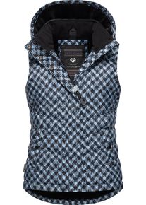 Ragwear Damen Steppweste "Hesty Print", blau, modisch, Gr. S, Obermaterial: 100% Polyester, Innenfutter: 100% Polyester, Wattierung: 100% Polyester,