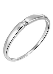 Firetti Damen Solitärring "Schmuck Geschenk Gold 585 Damenring Verlobungsring Goldring", 54, 0,03 ct SI = kleine Einschlüsse, Weißgold 585-Diamanten,