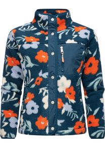 Ragwear Damen Plüschjacke "Appopis Print", blau, modisch, Gr. XXL, Material: 100% Polyester, Jacken, Auffällige flauschige Übergangsjacke aus