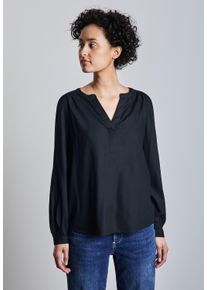 Street One Damen Langarmbluse, blau, casual, Gr. 34, unifarben, Stoff, 100% Viskose, Blusen, aus softer Viskose