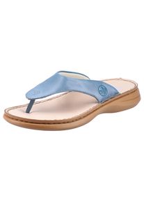 Rieker Damen Zehentrenner, Gr. 36, blau, Lederimitat, klassisch, Schuhe, Sommerschuh, Schlappen mit Zehensteg