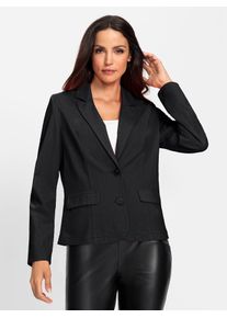 Heine Damen Jerseyblazer "Jersey-Blazer", schwarz, Gr. 38, 70% Viskose, 25% Polyamid, 5% Elasthan, Blazer