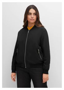 sheego Damen Blouson "Große Größen", schwarz, modisch, Gr. 44, unifarben, Obermaterial: 100% Polyester;Futter: 100% Polyester, Jacken, mit