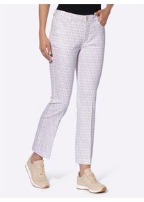 Heine Damen Bequeme Jeans, lila, Gr. 48, gemustert, 72% Baumwolle, 25% Polyester, 3% Elasthan, Jeans