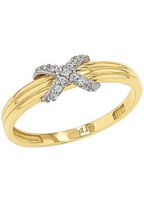 Amor Damen Fingerring "2037447/-48/-49/-50/-51", 54, Gelbgold 375, 1mm, gold, Gelbgold 375, Fingerringe, mit Zirkonia (synth.)
