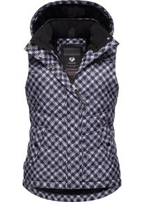Ragwear Damen Steppweste "Hesty Print", lila, modisch, Gr. S, Obermaterial: 100% Polyester, Innenfutter: 100% Polyester, Wattierung: 100% Polyester,