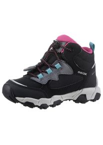 Geox Kinder Sneaker "J MAGNETAR G. B ABX", Gr. 24, schwarz, Lederimitat, Textil, sportlich, Schuhe, Trekkingboots, Schnürboots, Kindergartenschuh mit
