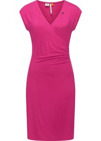Ragwear Damen Etuikleid "Crupi", pink, Basic, Gr. L, Material: 95% Viskose, 5% Elasthan, Kleider, figurbetontes Sommerkleid mit Raffung an der Taille