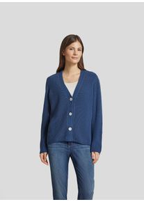 Rabe Damen Strickjackedunkel jeans, casual, Gr. 44, unifarben, Strick, Obermaterial: 60% Baumwolle, 40% Polyacryl, Strickjacken, mit V-Ausschnitt und