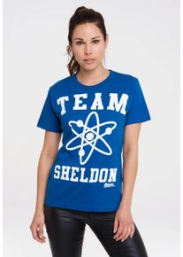 logoshirt Damen T-Shirt "TBBT – Team Sheldon", blau, casual, Gr. M, bedruckt, 100% Baumwolle, Shirts, mit lizenziertem Print