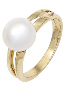 Jobo Damen Perlenring, 60, Gelbgold 585-Perlen, gelb, Gelbgold 585, Perlen, Fingerringe, 585 Gold mit einer Süßwasser-Zuchtperle