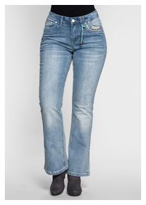 Damen Bootcut-Jeans "Große Größen", blau, casual, Gr. 58, sheego by Joe Browns, unifarben, Obermaterial: 70% Baumwolle, 28% Polyester, 2% Elasthan,