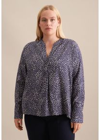 Seidensticker Damen Klassische Bluse "Schwarze Rose", blau, Gr. 50, gemustert, 100% Viskose, Blusen, Tunika Druck