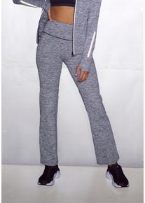 active by Lascana LASCANA ACTIVE Damen Thermohose, grau, sportlich, Gr. XS, meliert, Obermaterial: 87% Polyester, 13% Elasthan, Hosen