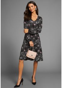 Laura Scott Damen Jerseykleid, bunt, feminin, Gr. 40, Jersey, Obermaterial: 95% Viskose, 5% Elasthan, Kleider, mit filigranem Blumenprint